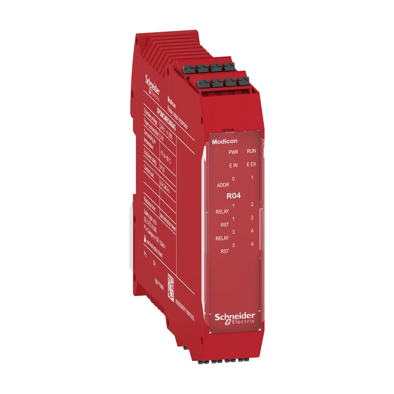 Expansion Module, Modicon MCM, 4 Safety Relay Outputs, With Backplane Connection, Spring