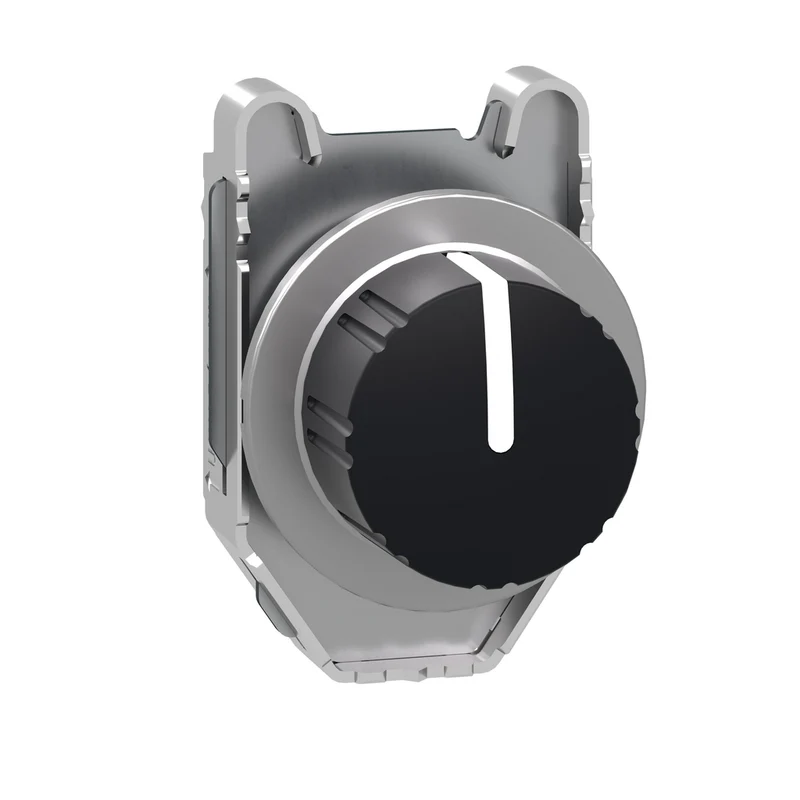 Head For Selector Switch, Harmony XB4, Flush Mounted Black Knurled Knob 3 Position Return Center