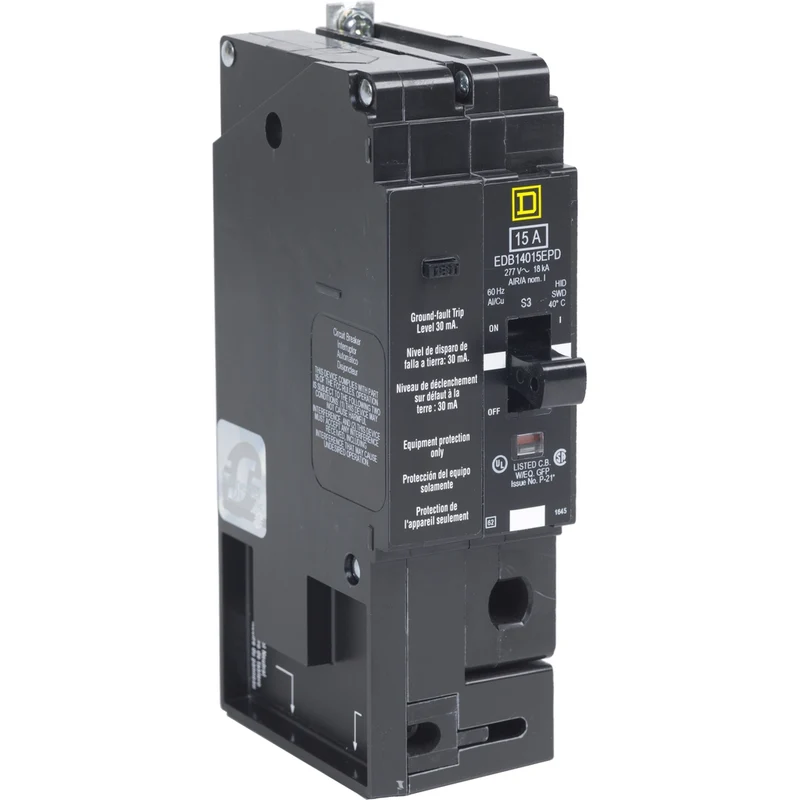 Mini Circuit Breaker, E-Frame, 30A, 1 Pole, 277VAC, 100kA Max, Bolt On, 30mA Ground Fault Protection [TAA]