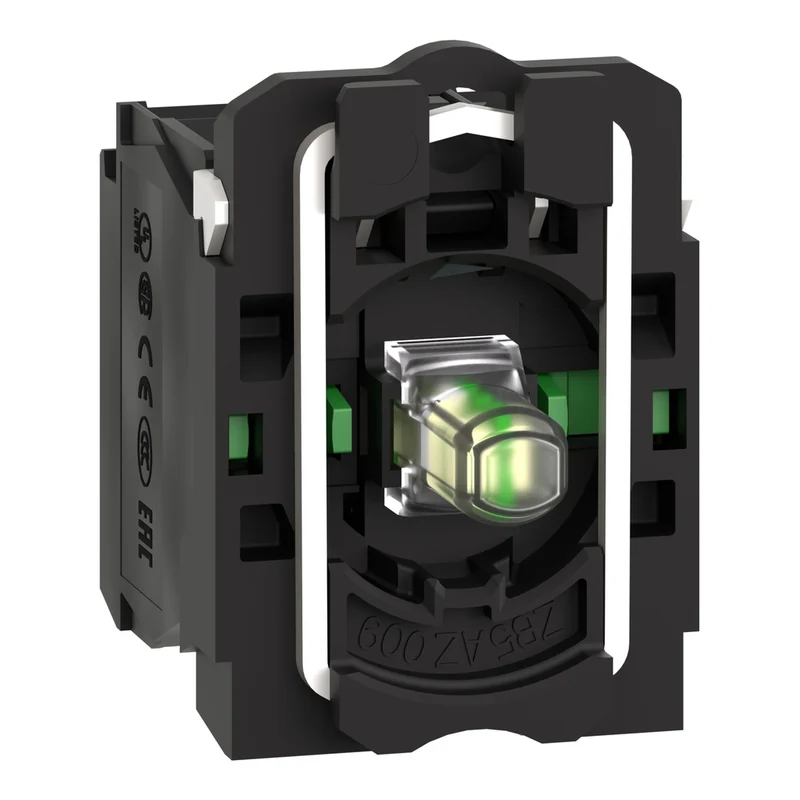 Complete Body Contact Assembly And Light Block, Harmony XB5, Plastic, Universal LED, Body Fixing Collar, 2NO, 24V AC DC