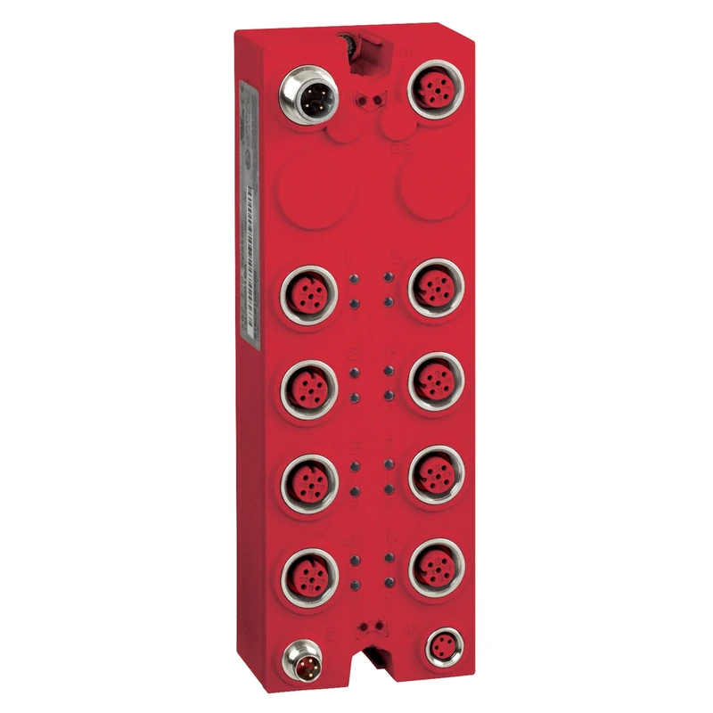 Safety Discrete I/O Expansion Block, Modicon TM7, IP67, 8 DI, 24 V DC, 2 A, M12 Connector