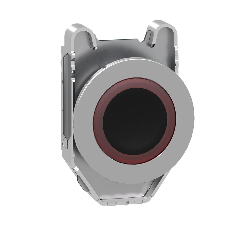 Head For Illuminated Push Button, Harmony XB4, Plastic, Red Flush, 30mm, Universal LED, Spring Return, Illuminated Ring