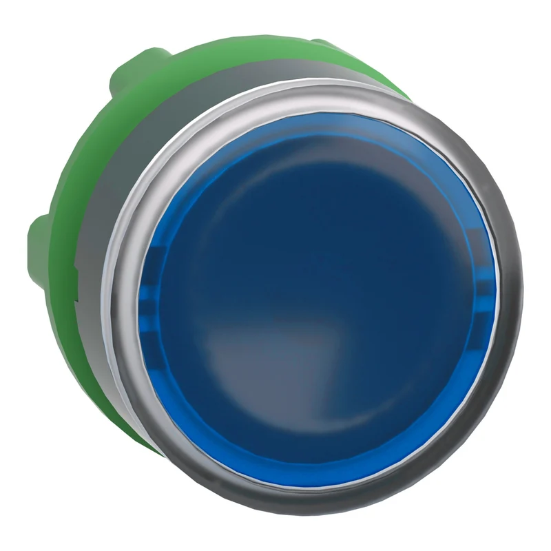 Head For Illuminated Push Button, Harmony XB5, Plastic, Blue Flush, 22mm, Universal LED, For Insetion Of Legend