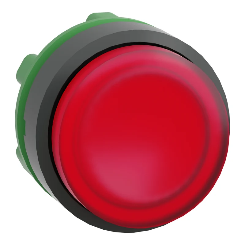 Head For Illuminated Push Button, Harmony XB5, Red Projecting, 22mm, Universal LED, Push To Release, Unmarked
