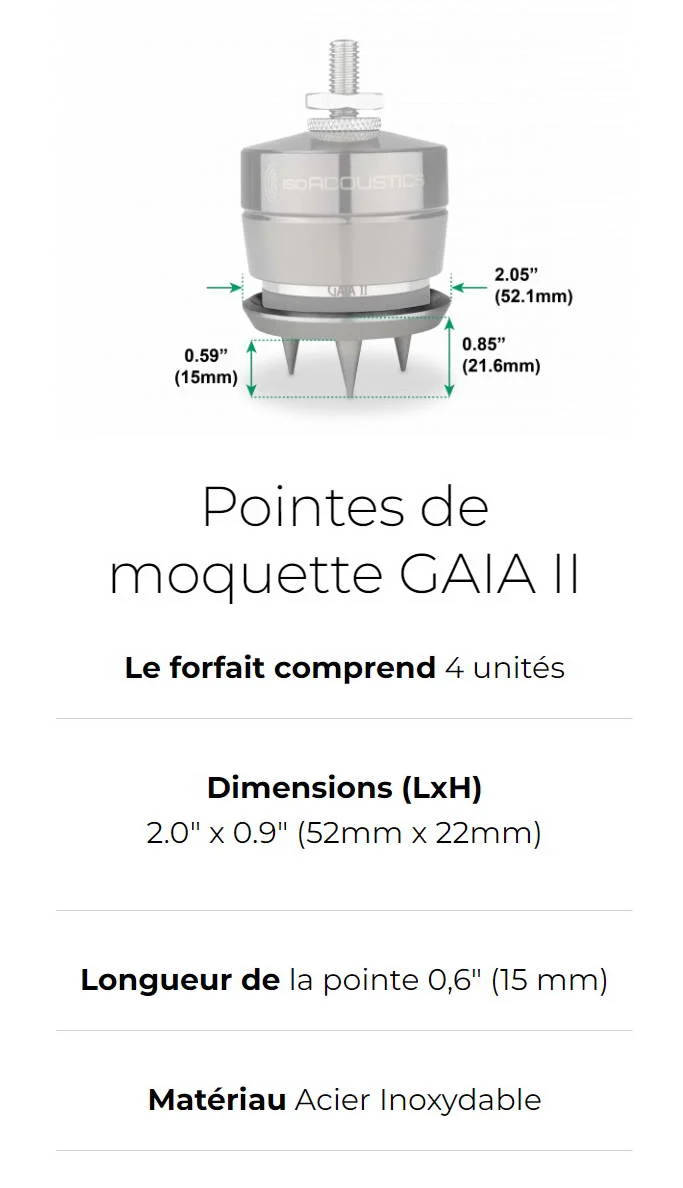 IsoAcoustics GAICARSPI - Disques de tapis associés à vos GAIA (4 unités)