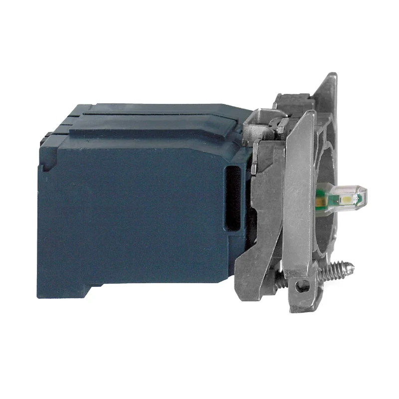 Complete Body/Light Block Assembly, Harmony XB4, Green Light, With Body/Fixing Collar, BA9s LED Bulb, 400V AC