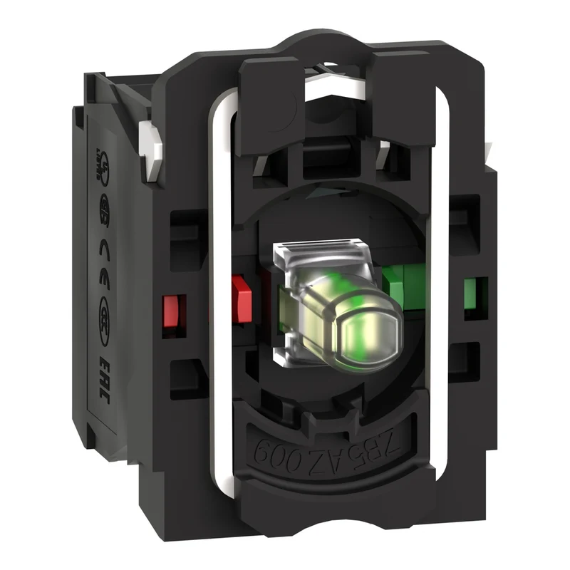 Complete Body Contact Assembly And Light Block, Harmony XB5, XB4, With Body Fixing Collar, Universal LED, 110...120V, 1NO + 1NC