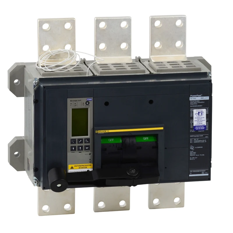 Circuit Breaker, PowerPacT R, 1600A, 3 Pole, 600VAC, 18kA, Busbar, Micrologic 6.0P, 80%, Modbus
