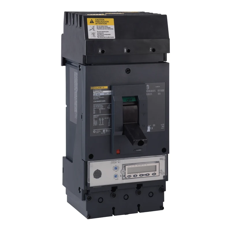 Circuit Breaker, PowerPacT L, 400A, 3 Pole, 600VAC, 14kA, I-Line, Micrologic 6.3A, 80%, ABC