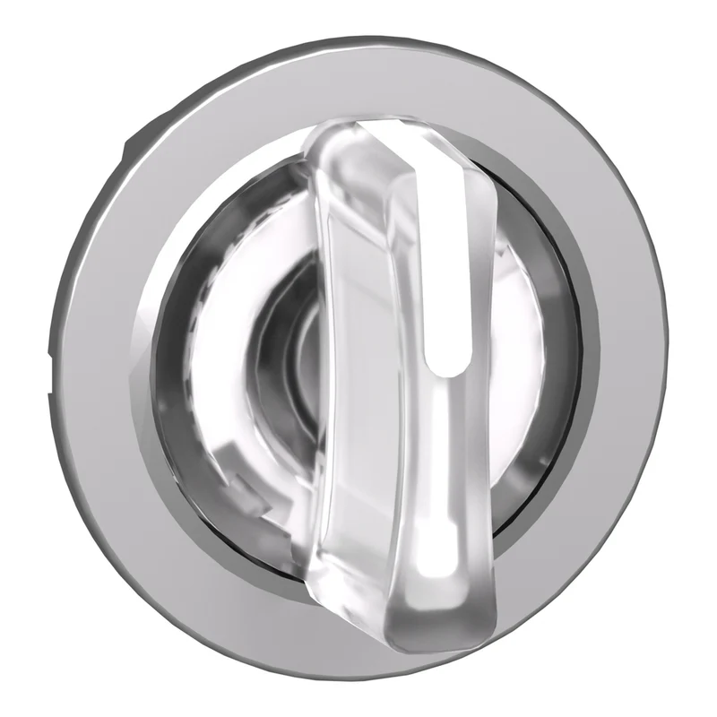 Head For Illuminated Selector Switch, Harmony XB4, Metal, White Handle, 30mm, Universal LED, 3 Positions, To Center