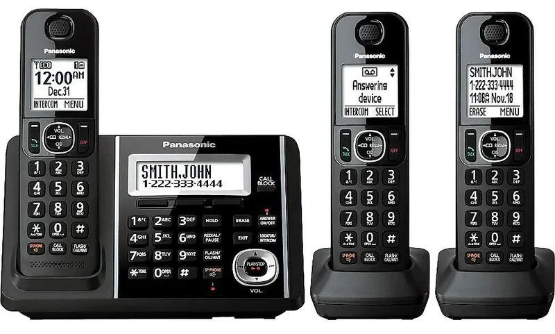 Panasonic KXTGF343B - Système téléphonique numérique sans fil répondeur, 3 combinés