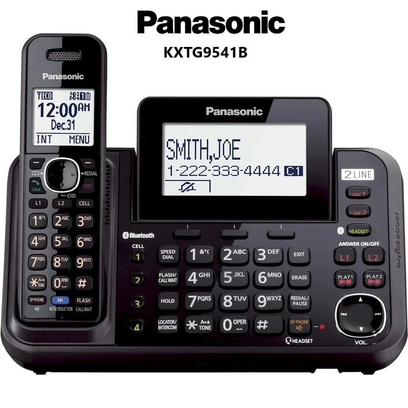 Panasonic KXTG9541B - Téléphone sans fil à 2 lignes avec liaison cellulaire KXTG9541