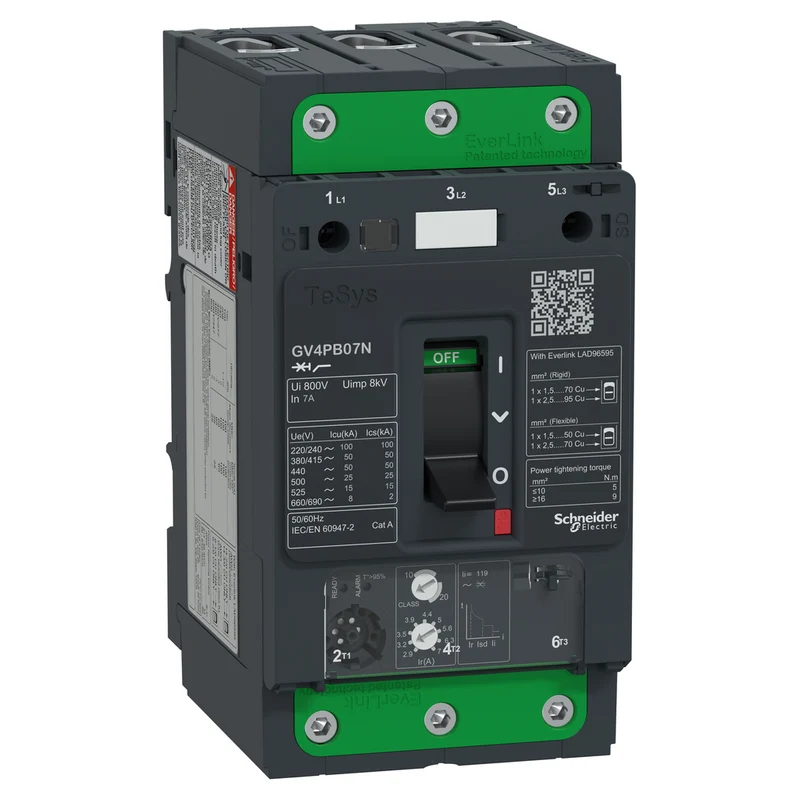 Motor Circuit Breaker, TeSys Deca, 3P, 7A, Icu 50kA, Thermal Magnetic, Multifunction, UL489