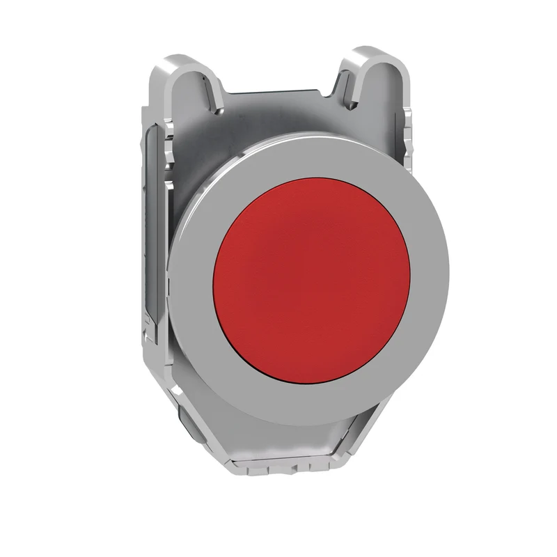 Flush Mounted Push Button Head, Harmony XB4, Metal, Red, 30mm, Spring Return, Unmarked