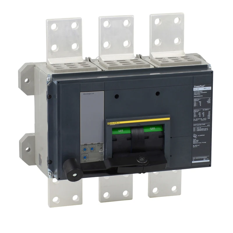Circuit Breaker, PowerPacT R, 1600A, 3 Pole, 600VAC, 18kA, Busbar, Micrologic 3.0, 100%