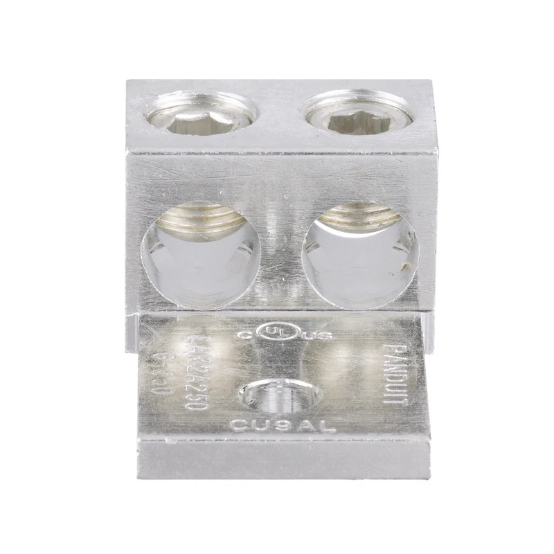 Pan-Lug™ Al Mech,250kcmil,Tin Plt,1hole,3/8"Stud,PK10 LAM2A250-38-X