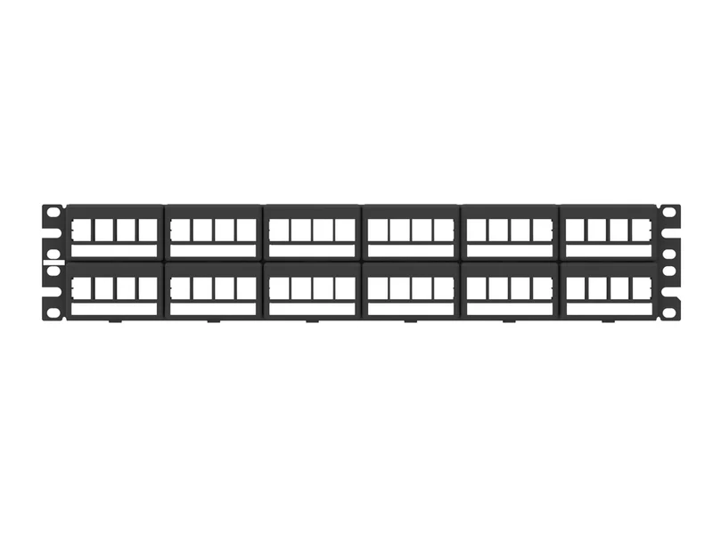 NetKey® Patch Panel, Front Access, Flat, 48-Port, Black, Labels NKFPL48