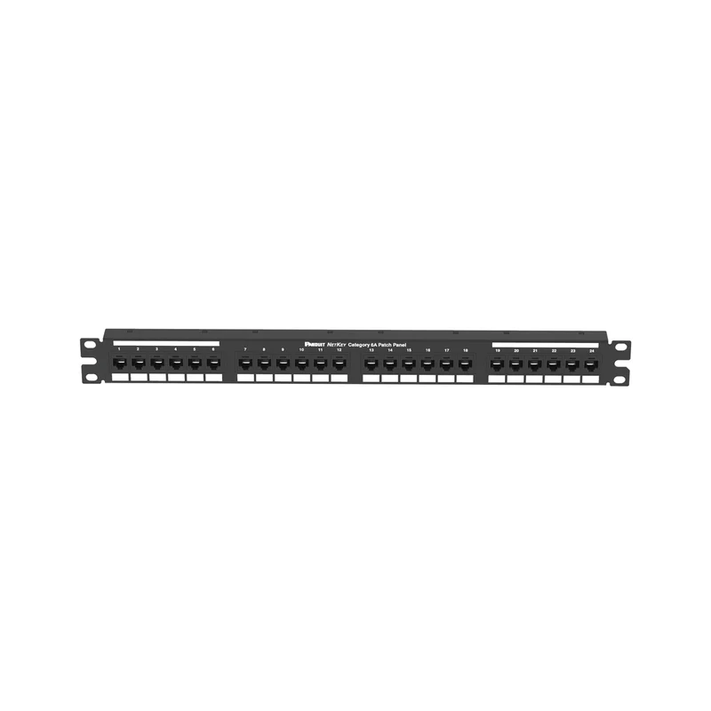 Cat 6A Punchdown Keystone Patch Panel, 1 RU NK6XPPG24Y