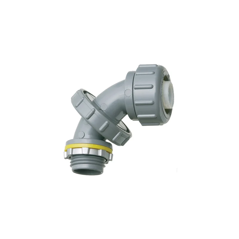 CONNECTOR LIQUIDTIGHT 1/2" 0 TO 90D PLASTIC
