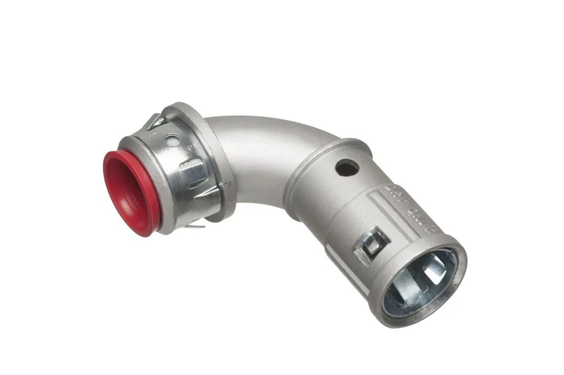 CONNECTOR BX/FLEX 1/2" 90D SNAP INSULATED ZINC