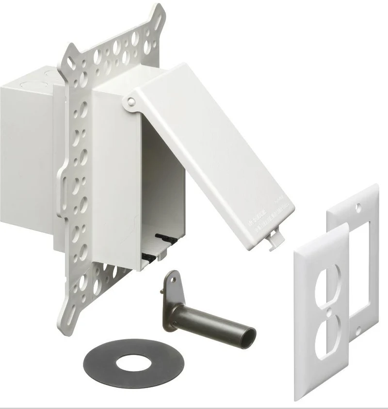 BOX 1G WITH COVER FOR STUCCO AND RIGID SIDING WHITE