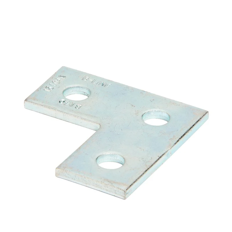 FITTING CHANNEL 90D FLAT 3-1/2X3/1/2" 3-HOLE ZINC PLATED