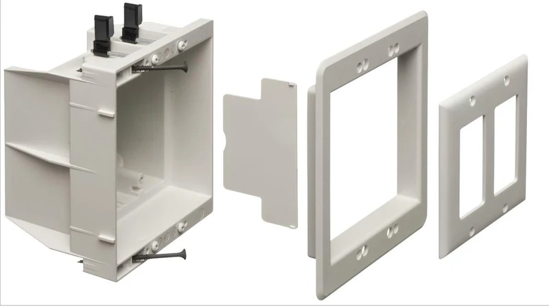 OUTLET BOX DOUBLE GANG INSET WHITE