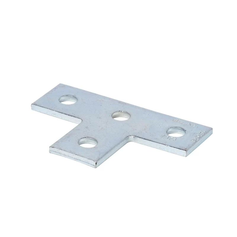 FITTING CHANNEL FLAT TEE 5-3/8X3-1/2" 4-HOLE ZINC PLATED