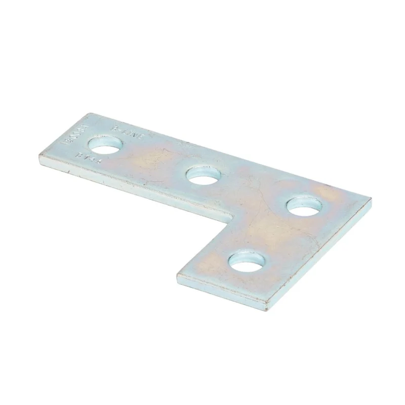 FITTING CHANNEL 90D FLAT 5-3/8X3-1/2" 4-HOLE ZINC PLATED