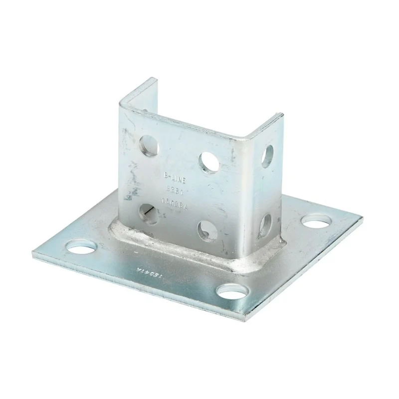 POST BASE 8X3-1/8X1-5/8" FOR 1-5/8X3-1/4" CHANNEL ZINC