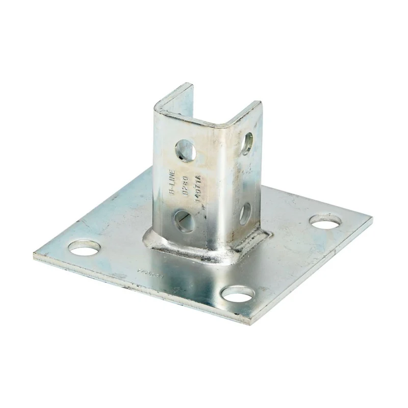 POST BASE 6X6X3-1/2" FOR 1-5/8X1-5/8" CHANNEL ZINC PLATED