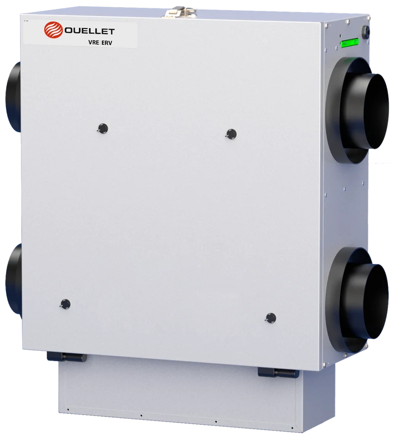 ERV Energy recovery air exchanger 230 cfm with recirculation Side Port - Reverse