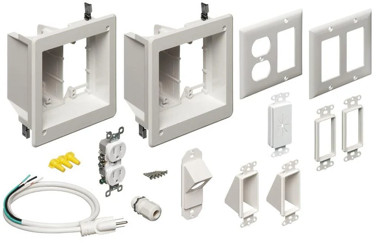 BOX RECESSED TV KIT 2G WHITE