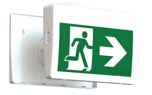 EXIT PLASTIC PICTOGRAM 2 FACE LED 6-12-24VDC BACKUP