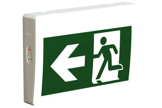 EXIT PLASTIC PICTOGRAM 2 FACE LED SELF-POWERED 90 MIN.