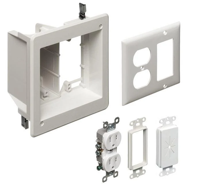 BOX RECESSED TV KIT 2G WHITE