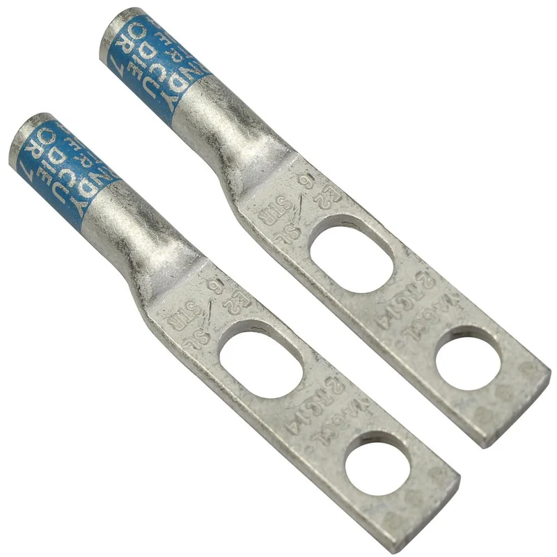 LUG COMPRESSION #2 COPPER WIRE 2-HOLE 3/8" BROWN