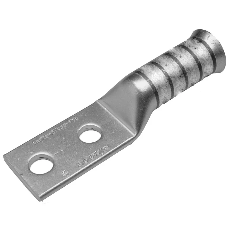 LUG COMPRESSION #2/0 COPPER WIRE 2-HOLE 1/4" BLACK