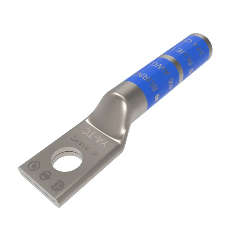 LUG COMPRESSION LONG BARREL #6 COPPER 1/4" HOLE BLUE
