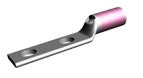 LUG COMPRESSION #1/0 COPPER WIRE 2-HOLE 3/8" PINK