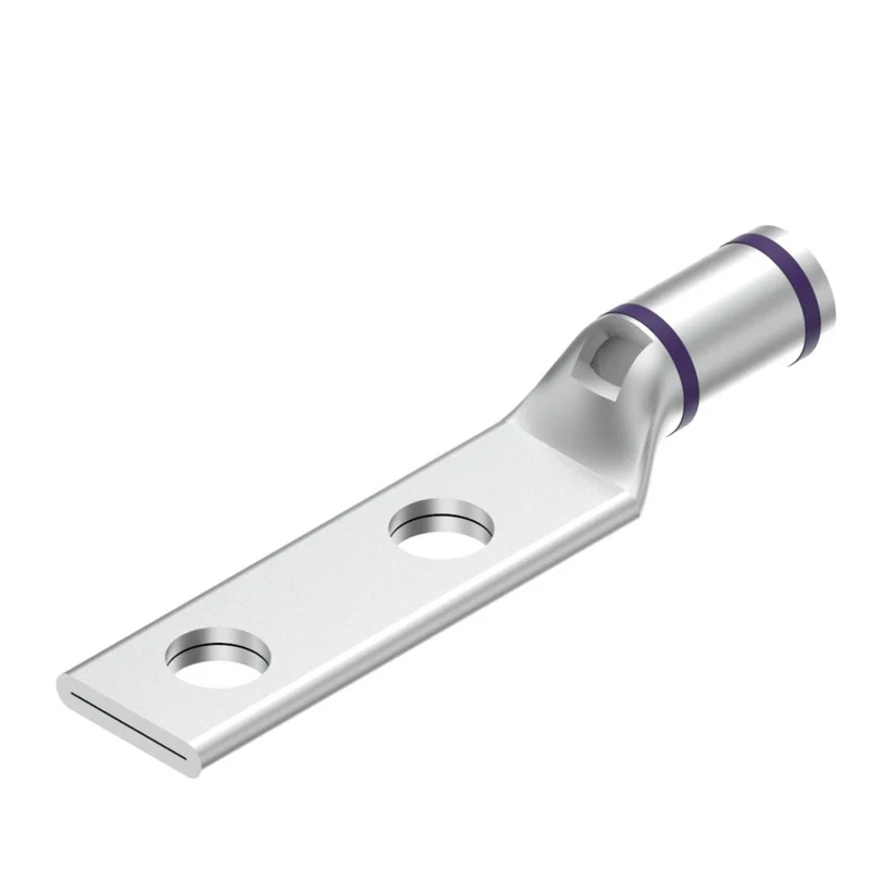 LUG COMPRESSION #4/0 COPPER WIRE 2-HOLE 3/8" PURPLE