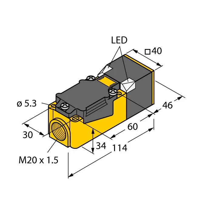 PROXIMITY SENSOR RECTANGULAR 40MM RANGE NI40U-CP40FDZ30X2