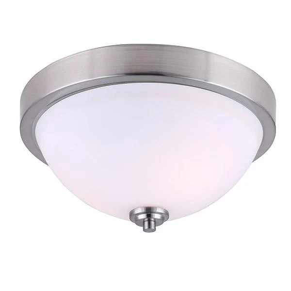 FIXTURE CEILING SQUARE 2X60W CLEAR GLASS BRUSHED NICKEL