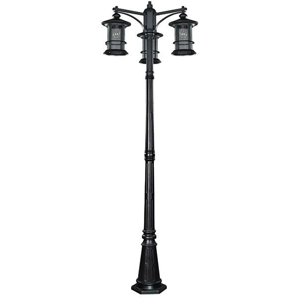 FIXTURE POST LIGHT OUTDOOR 3 TREEHOUSE 100W BLACK