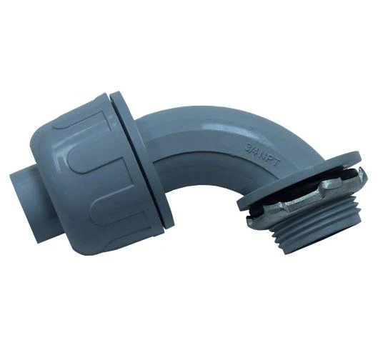 CONNECTOR LIQUIDTIGHT 1/2" 90D PLASTIC