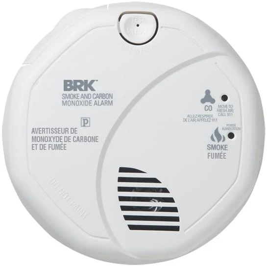 Carbon Monoxide and Smoke Detector Electrochemical and Photoelectric Hardwired 120 V AC 3 V AA Battery 12-Pack SC7010BA