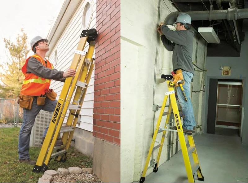 CROSS STEP LADDER FIBERGLASS 8' TYPE 1A 300LBS YELLOW