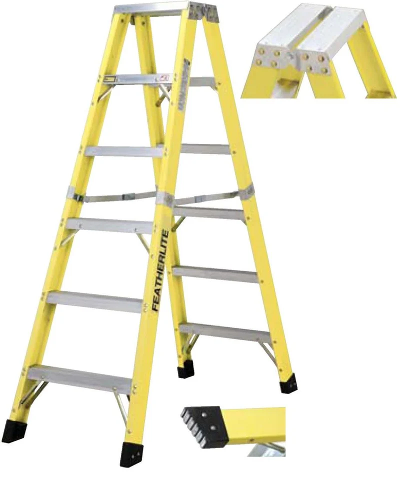 STEP LADDER FIBERGLASS 6' 2 WAY TYPE 1A 300LBS YELLOW