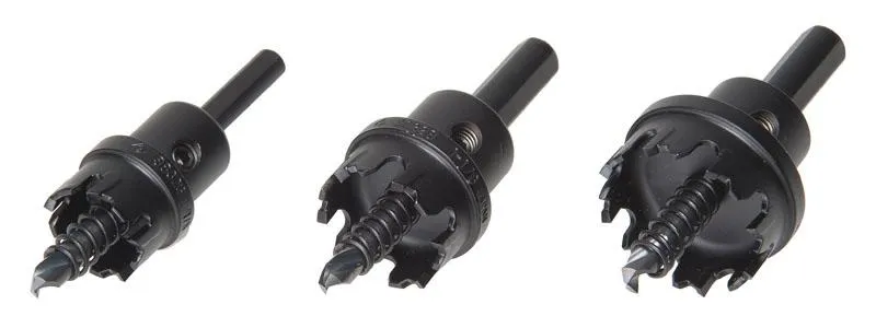 HOLE SAW CARBIDE KIT 7/8 1-1/8 1-3/8" + PILOT DRILL/CASE