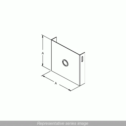 LAY-IN DUCT CLOSING PLATE KO 6X6" GRAY